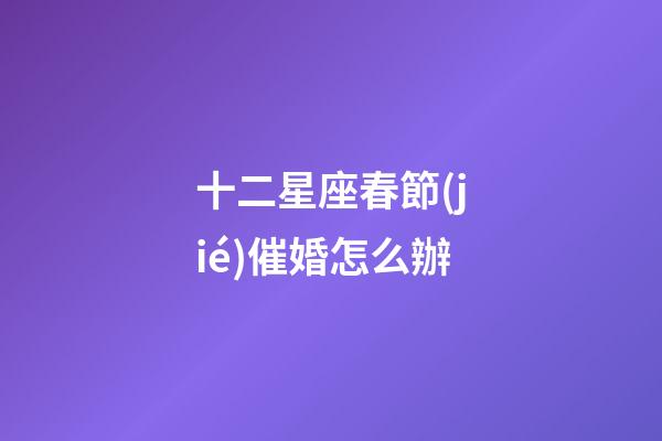 十二星座春節(jié)催婚怎么辦-第1張-星座運(yùn)勢-玄機(jī)派