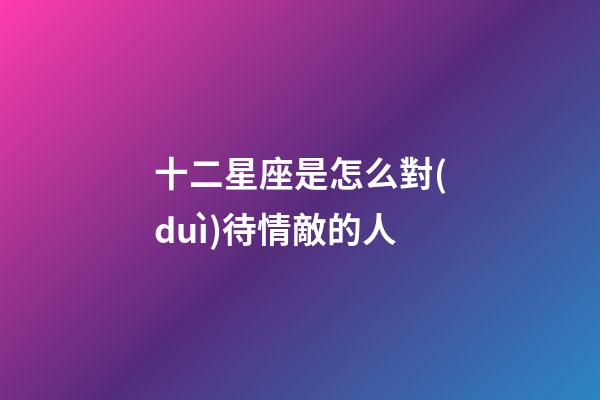 十二星座是怎么對(duì)待情敵的人-第1張-星座運(yùn)勢(shì)-玄機(jī)派