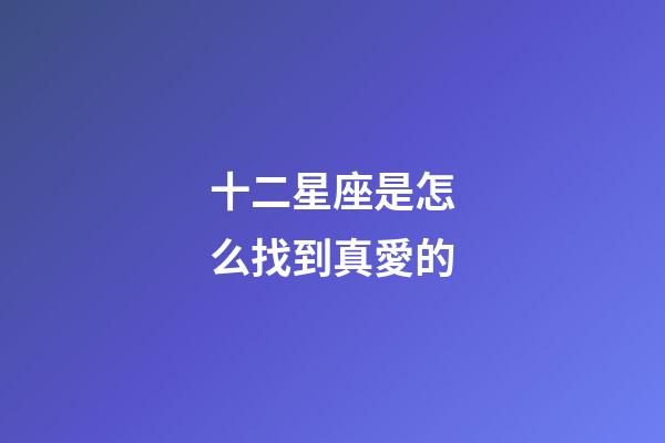 十二星座是怎么找到真愛的-第1張-星座運勢-玄機派