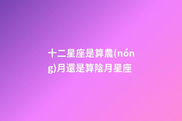 十二星座是算農(nóng)月還是算陰月星座-第1張-星座運(yùn)勢(shì)-玄機(jī)派