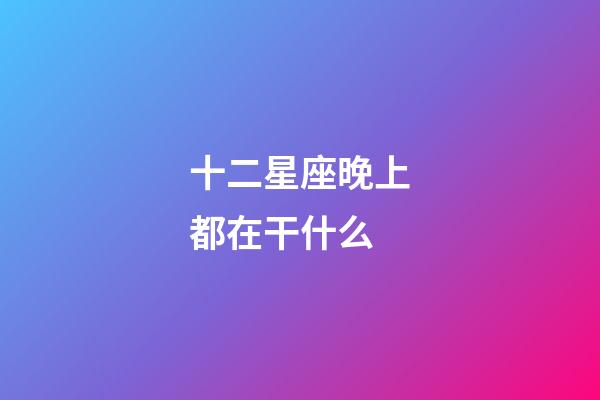 十二星座晚上都在干什么-第1張-星座運勢-玄機派