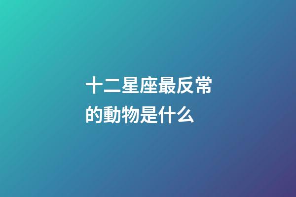 十二星座最反常的動物是什么-第1張-星座運勢-玄機派