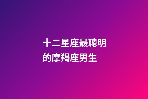 十二星座最聰明的摩羯座男生-第1張-星座運勢-玄機派