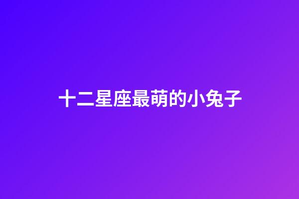 十二星座最萌的小兔子-第1張-星座運勢-玄機派