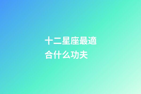 十二星座最適合什么功夫-第1張-星座運勢-玄機派