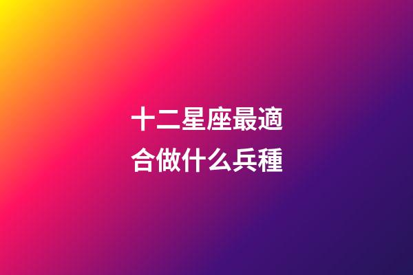 十二星座最適合做什么兵種-第1張-星座運勢-玄機派