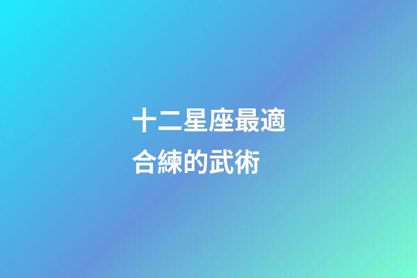 十二星座最適合練的武術-第1張-星座運勢-玄機派