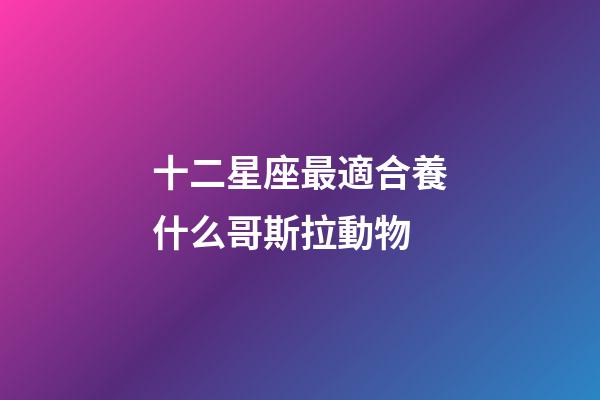 十二星座最適合養什么哥斯拉動物-第1張-星座運勢-玄機派