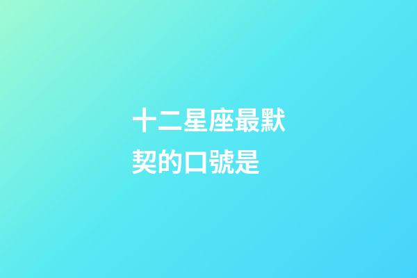 十二星座最默契的口號是-第1張-星座運勢-玄機派