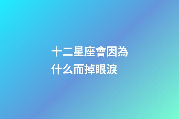十二星座會因為什么而掉眼淚-第1張-星座運勢-玄機派