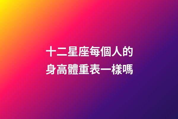 十二星座每個人的身高體重表一樣嗎-第1張-星座運勢-玄機派