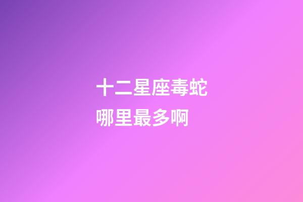 十二星座毒蛇哪里最多啊