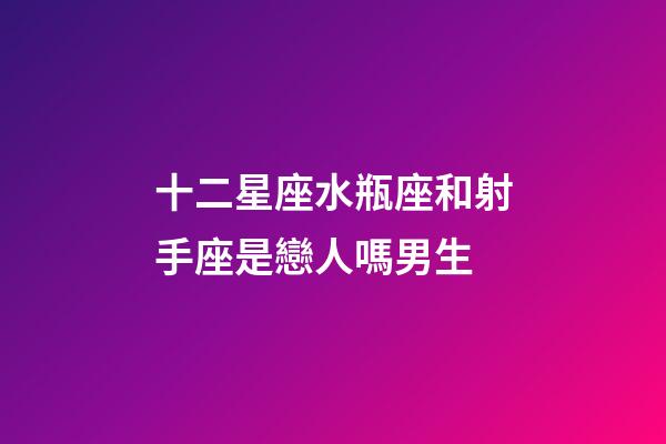 十二星座水瓶座和射手座是戀人嗎男生-第1張-星座運勢-玄機派