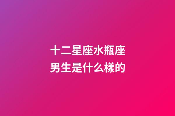 十二星座水瓶座男生是什么樣的-第1張-星座運勢-玄機派