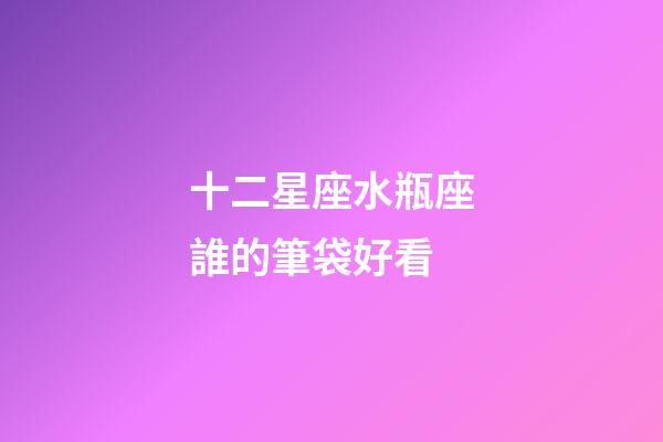 十二星座水瓶座誰的筆袋好看-第1張-星座運勢-玄機派