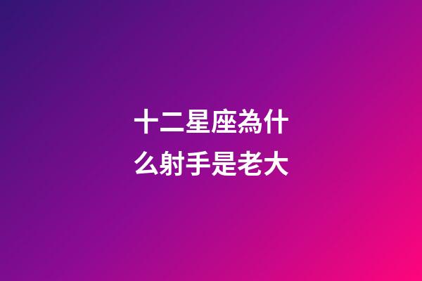 十二星座為什么射手是老大-第1張-星座運勢-玄機派