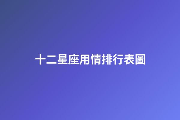 十二星座用情排行表圖-第1張-星座運勢-玄機派