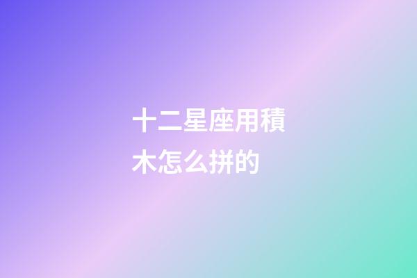 十二星座用積木怎么拼的