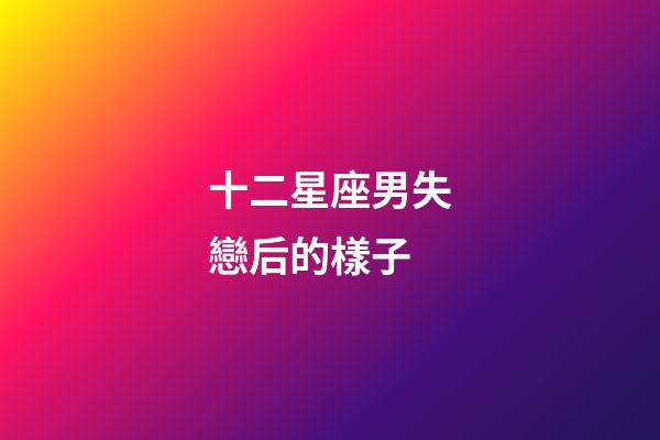 十二星座男失戀后的樣子-第1張-星座運勢-玄機派