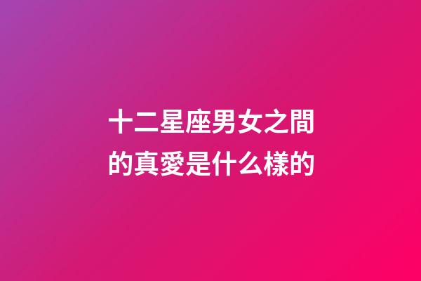 十二星座男女之間的真愛是什么樣的-第1張-星座運勢-玄機派