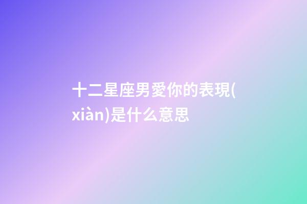 十二星座男愛你的表現(xiàn)是什么意思-第1張-星座運勢-玄機派