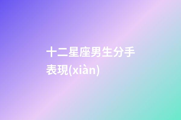 十二星座男生分手表現(xiàn)-第1張-星座運勢-玄機派