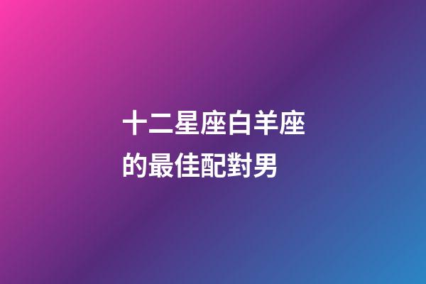 十二星座白羊座的最佳配對男-第1張-星座運勢-玄機派