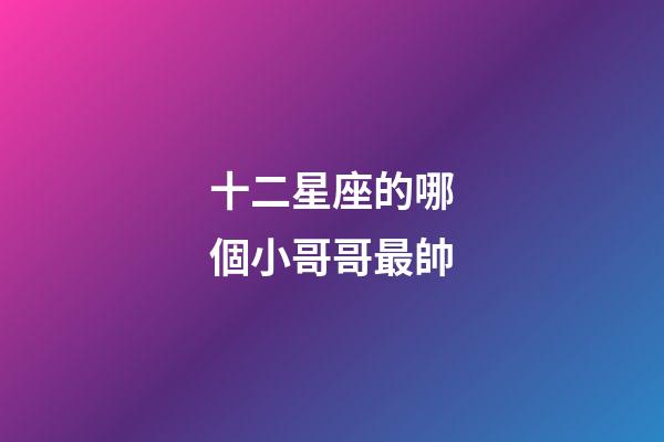 十二星座的哪個小哥哥最帥-第1張-星座運勢-玄機派