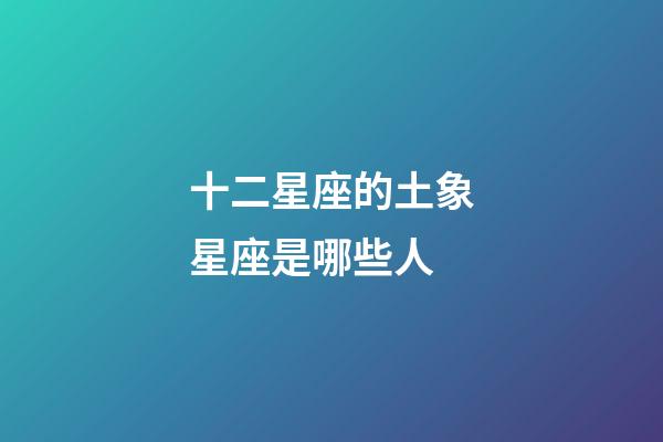 十二星座的土象星座是哪些人-第1張-星座運勢-玄機派