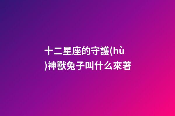 十二星座的守護(hù)神獸兔子叫什么來著-第1張-星座運(yùn)勢-玄機(jī)派
