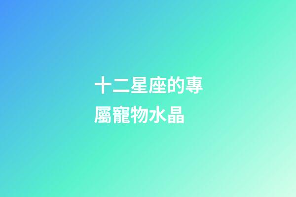 十二星座的專屬寵物水晶-第1張-星座運勢-玄機派