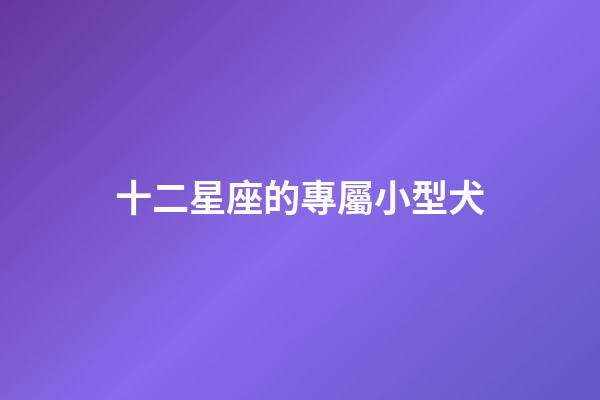 十二星座的專屬小型犬-第1張-星座運勢-玄機派