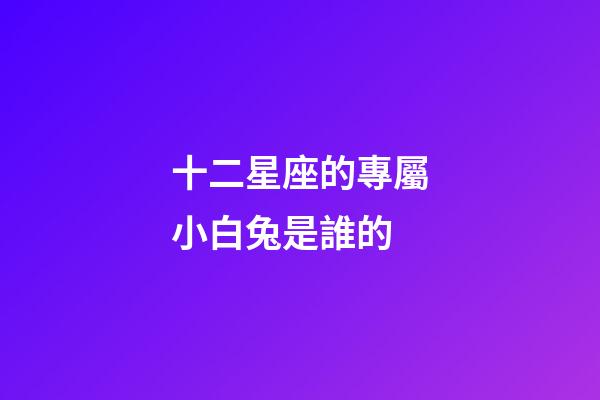 十二星座的專屬小白兔是誰的-第1張-星座運勢-玄機派