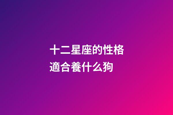 十二星座的性格適合養什么狗-第1張-星座運勢-玄機派