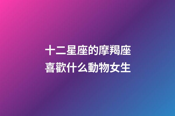 十二星座的摩羯座喜歡什么動物女生-第1張-星座運勢-玄機派