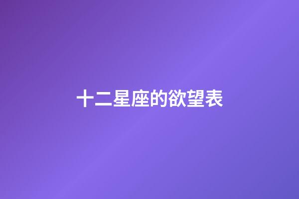 十二星座的欲望表-第1張-星座運勢-玄機派