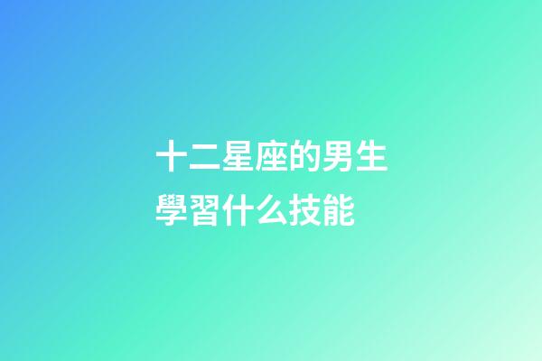 十二星座的男生學習什么技能-第1張-星座運勢-玄機派