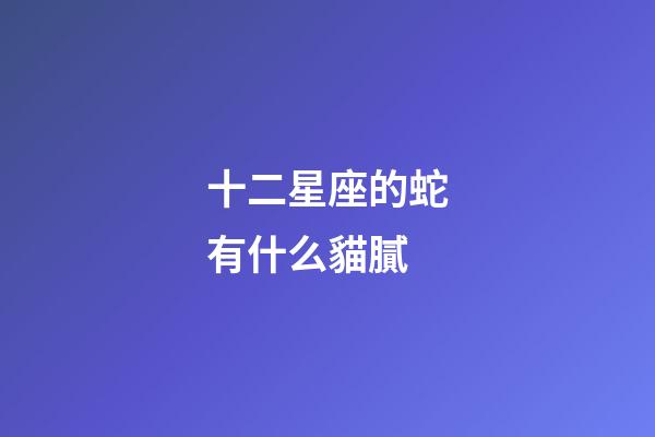 十二星座的蛇有什么貓膩-第1張-星座運勢-玄機派