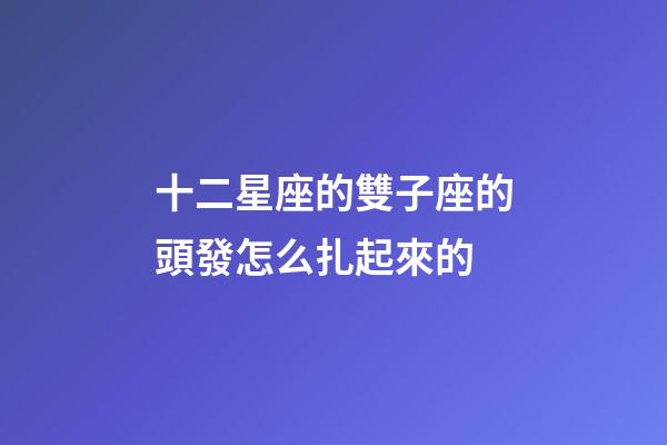 十二星座的雙子座的頭發怎么扎起來的-第1張-星座運勢-玄機派