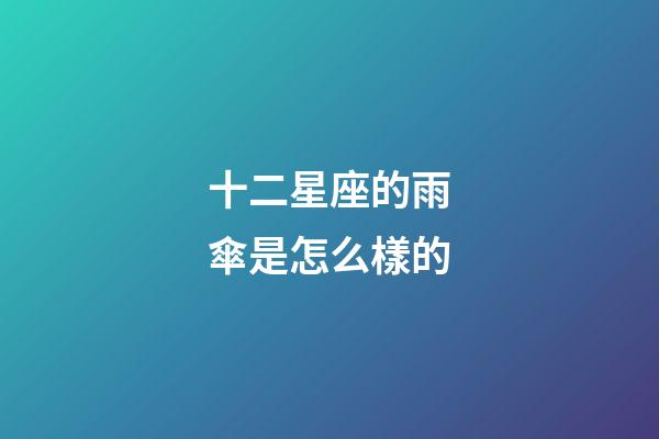 十二星座的雨傘是怎么樣的-第1張-星座運勢-玄機派
