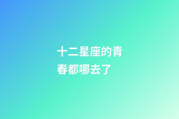 十二星座的青春都哪去了