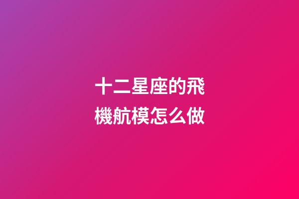 十二星座的飛機航模怎么做