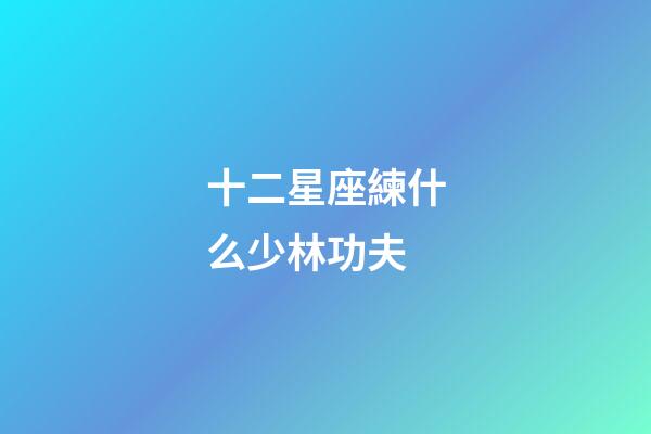 十二星座練什么少林功夫-第1張-星座運勢-玄機派
