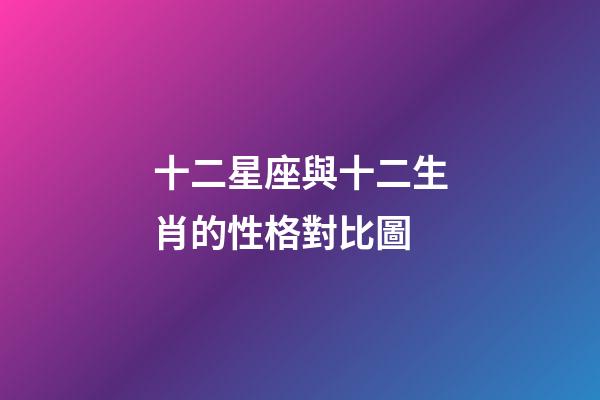 十二星座與十二生肖的性格對比圖-第1張-星座運(yùn)勢-玄機(jī)派