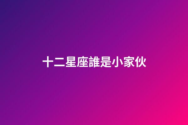 十二星座誰是小家伙-第1張-星座運勢-玄機派
