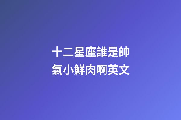 十二星座誰是帥氣小鮮肉啊英文-第1張-星座運勢-玄機派