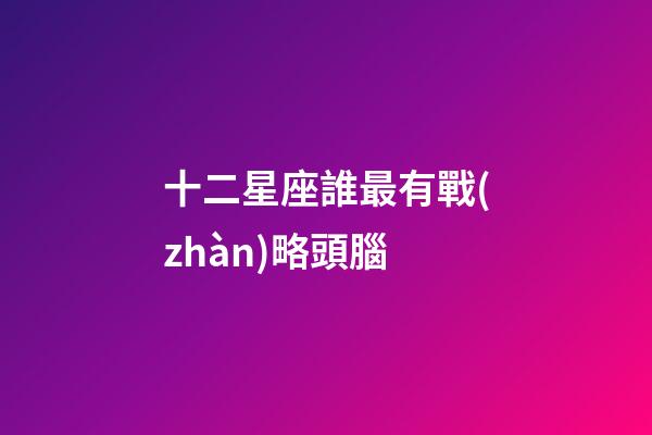 十二星座誰最有戰(zhàn)略頭腦-第1張-星座運勢-玄機派
