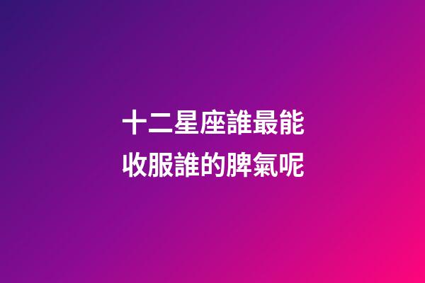 十二星座誰最能收服誰的脾氣呢-第1張-星座運勢-玄機派