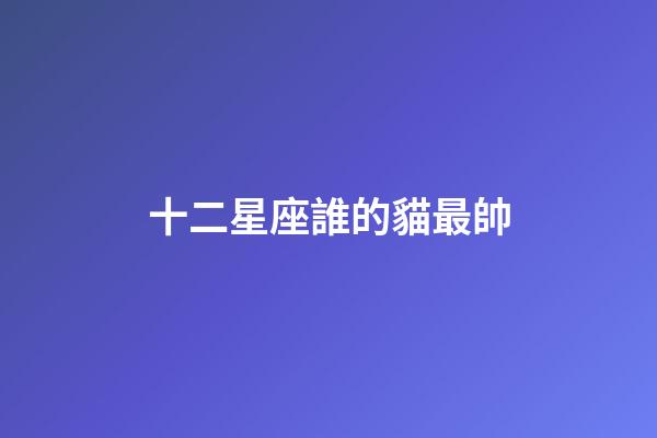 十二星座誰的貓最帥-第1張-星座運勢-玄機派