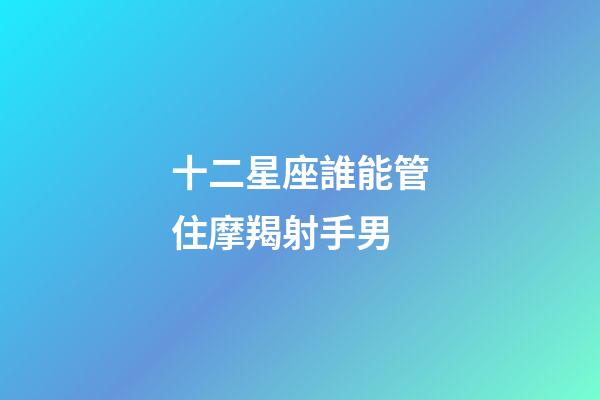 十二星座誰能管住摩羯射手男-第1張-星座運勢-玄機派